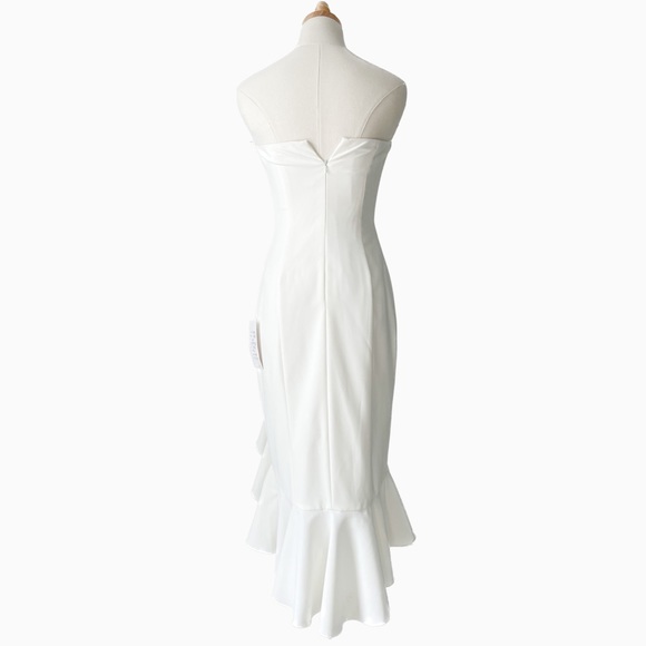 NWT JAY GODFREY Strapless Ruffle Hem Harrington Dress in Ivory - Picture 5 of 13